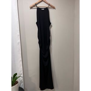 Acler Women's Black Stretch Ruched Sleeveless Maxi Dress Size 12 NWOT